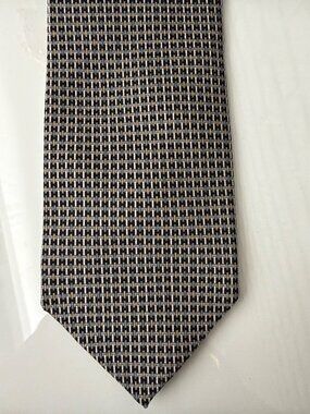 Daniel DE Fasson Men’s Handmade Silk Geometric Micro-Pattern Necktie